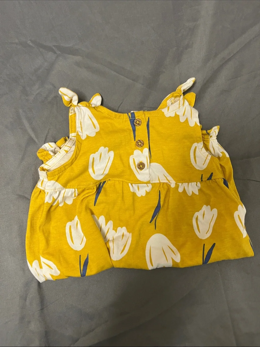 Carter's Mustard Yellow Tulip Print Bubble Romper